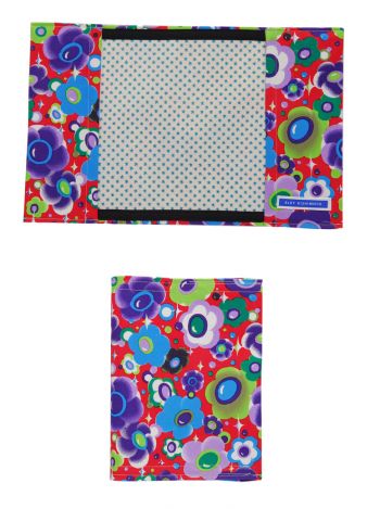 HSS12 MAGIC FLOWERS/ ASTERISK NOTEBOOK COVER - RED